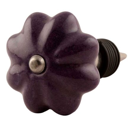 Dark Purple Crackle Ceramic Wine Stopper